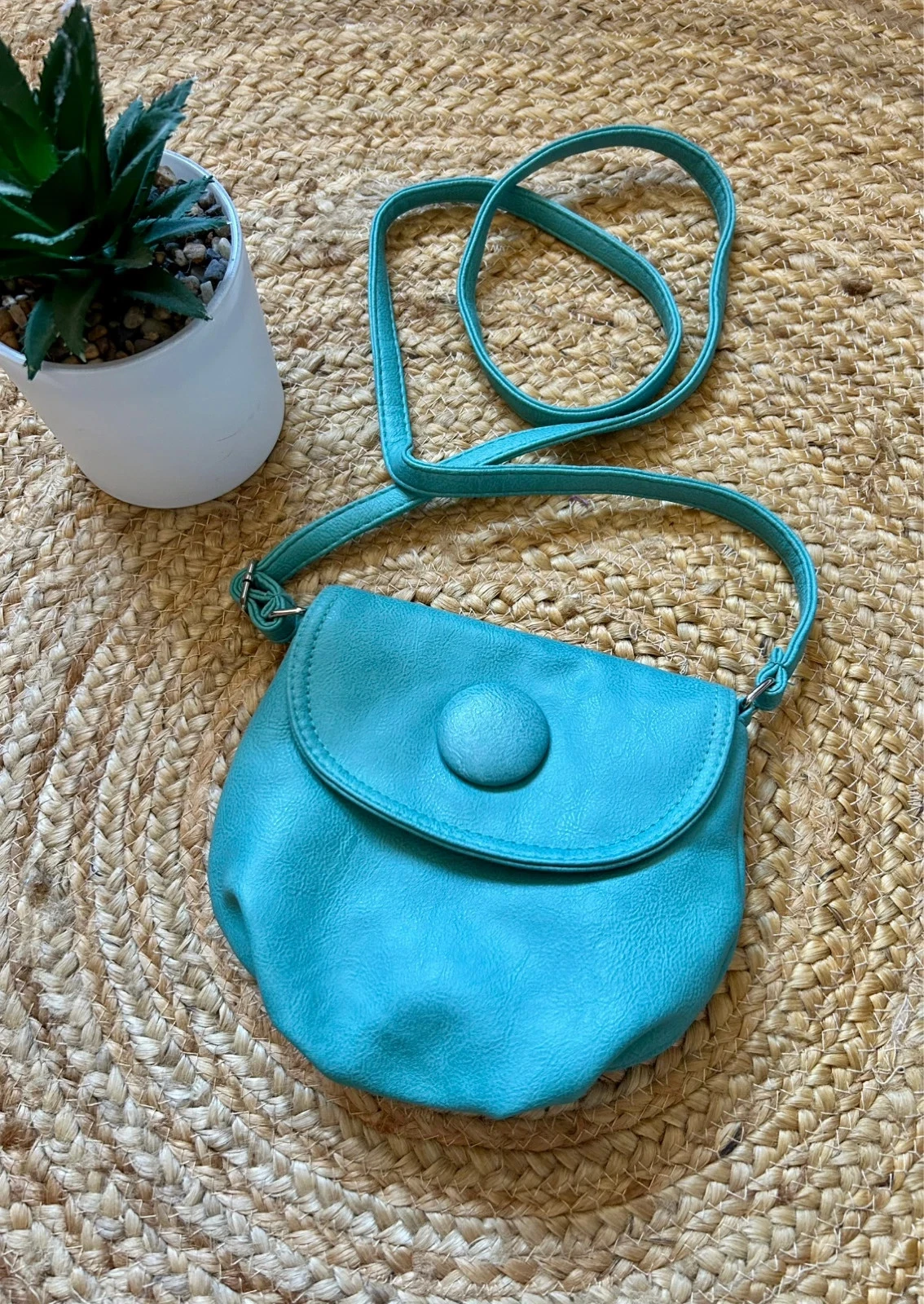 🦋🌿Petit sac turquoise à bandoulière d’été bohème chic Small sea green summer crossbody bag🌿🦋